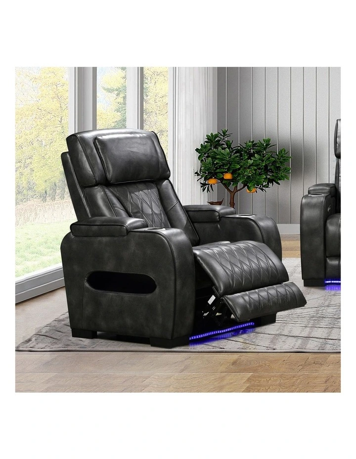 3R+2R+1R Led Air Leather Electric Recliner in Dark Grey image 7