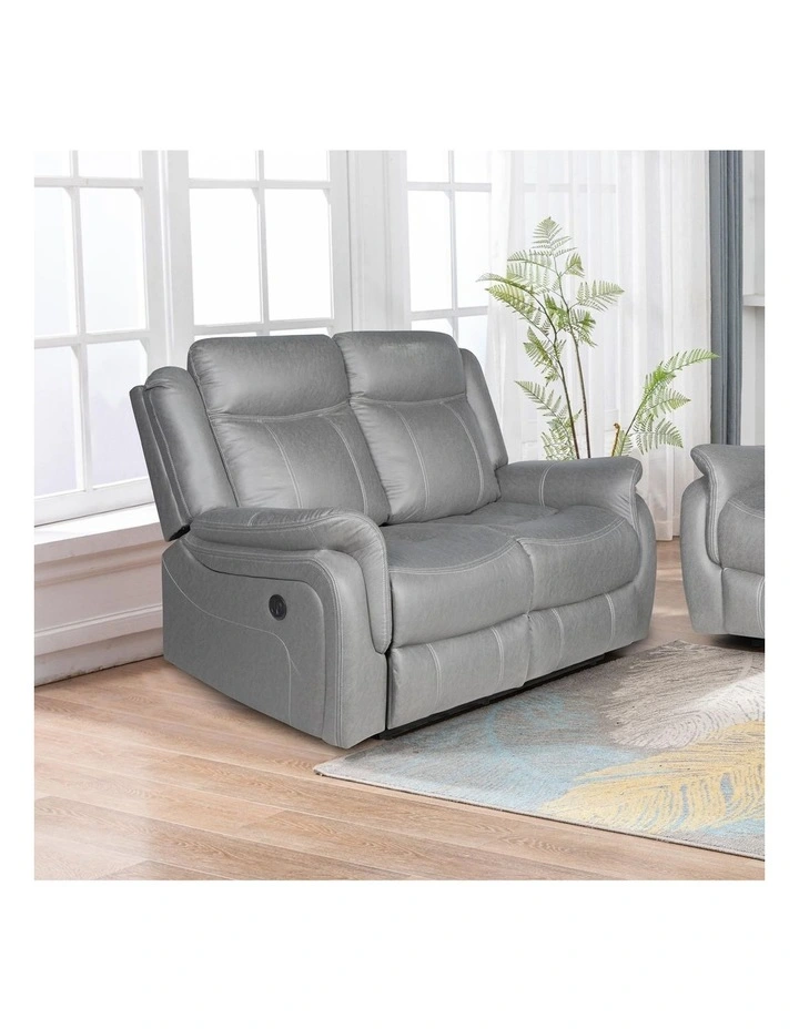 3+2 Seater Fabric Recliner Set in Grey image 5