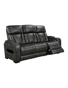 3R Electric Led Air Leather Recliner  in Dark Grey