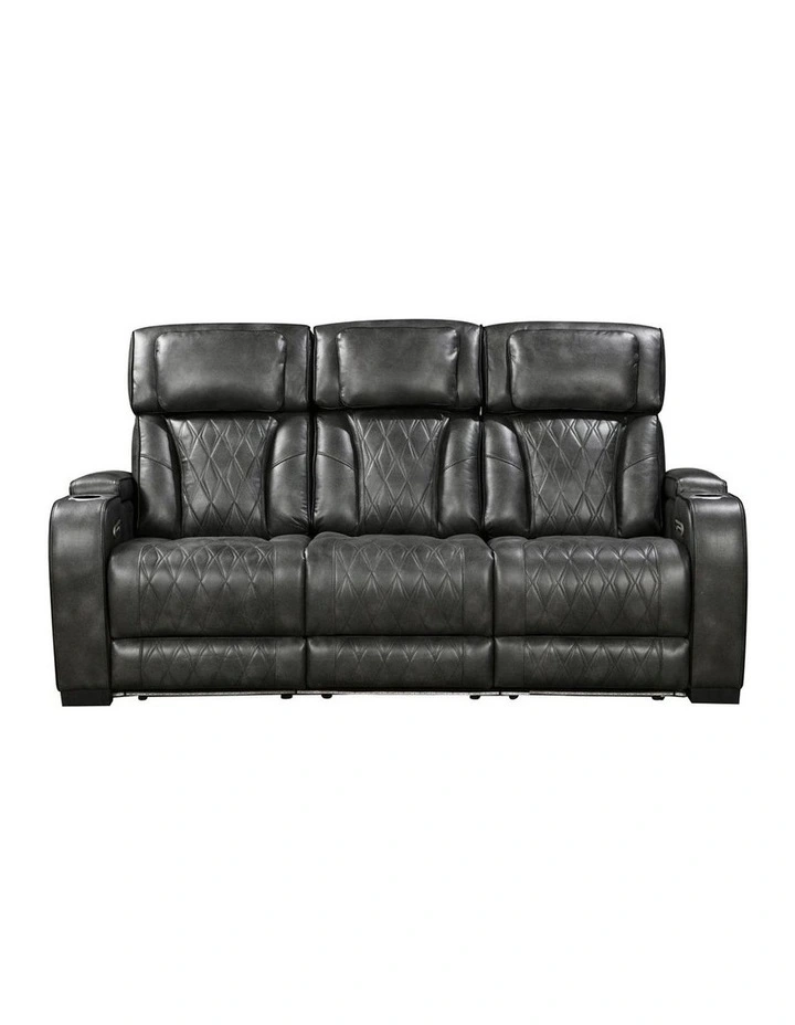 3R Electric Led Air Leather Recliner  in Dark Grey image 3