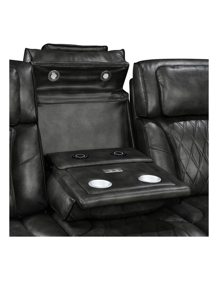 3R Electric Led Air Leather Recliner  in Dark Grey image 4