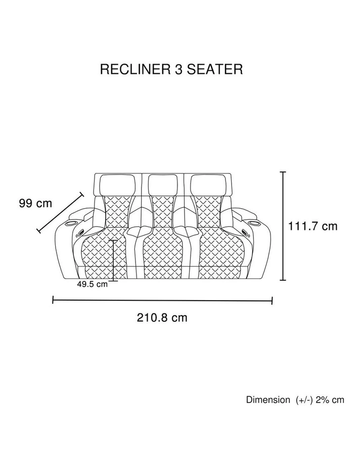 3R Electric Led Air Leather Recliner  in Dark Grey image 7