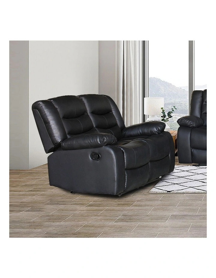 3R+2R+1R Faux Leather Recliner Set in Black image 4
