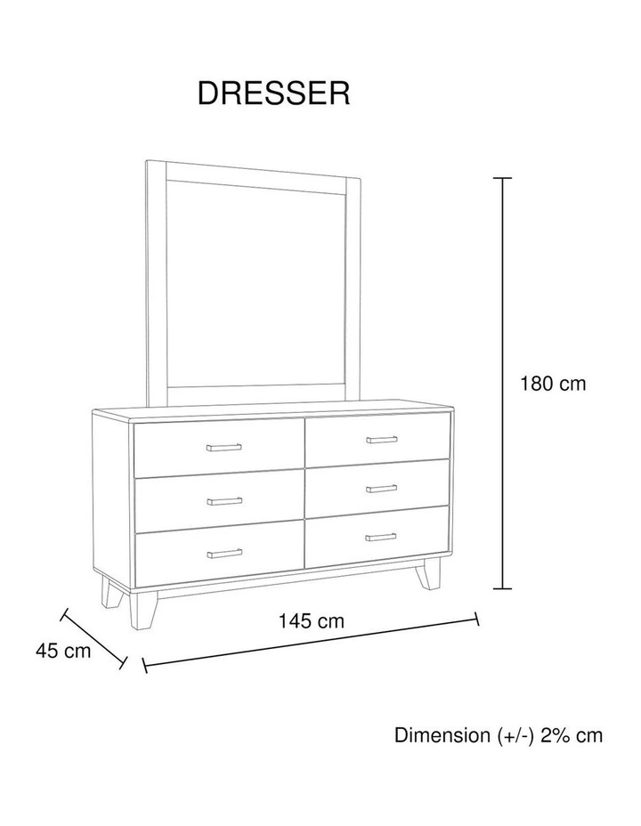 Solid Acacia Mirror Dresser in Vintage Light Brown image 6