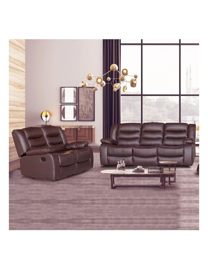Faux Leather 3R+2R Recliner Set  Brown image 2