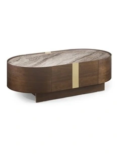Mdf Board Melamine Coffee Table in Dark Walnut