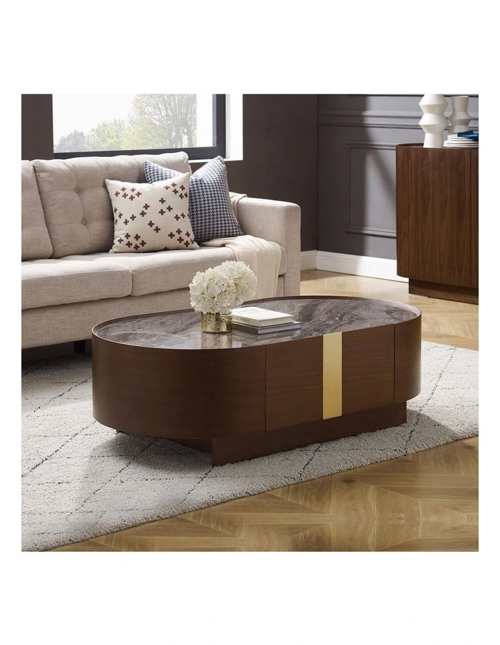 Mdf Board Melamine Coffee Table in Dark Walnut image 2