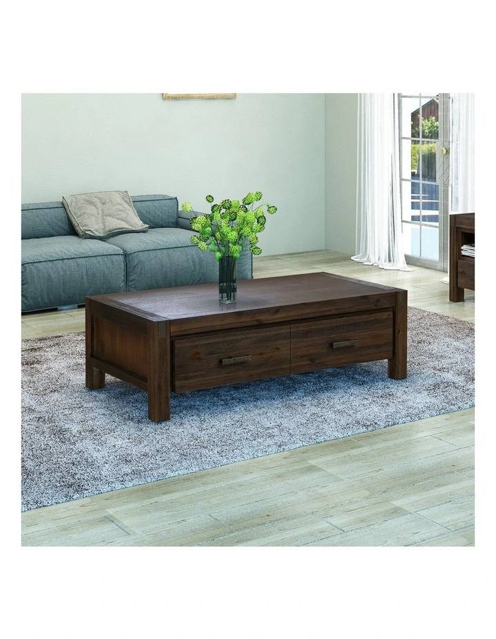Solid Wood Coffee Table in Chocolate image 2
