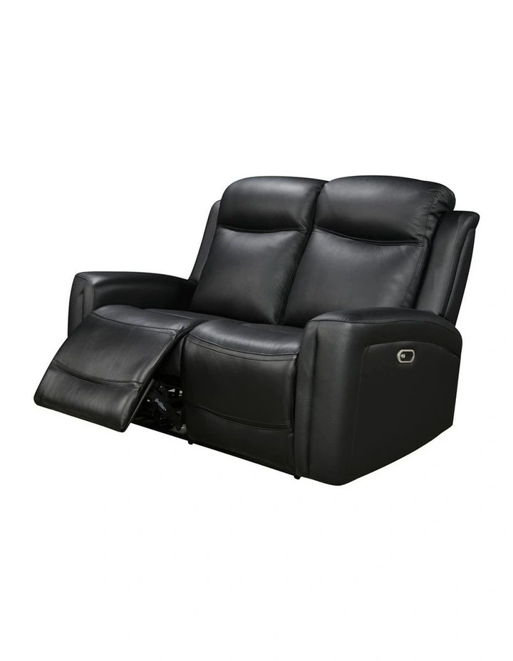 2R Genuine Leather Power Recliner in Black image 1