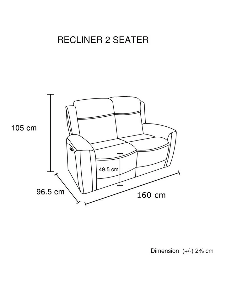 2R Genuine Leather Power Recliner in Black image 7