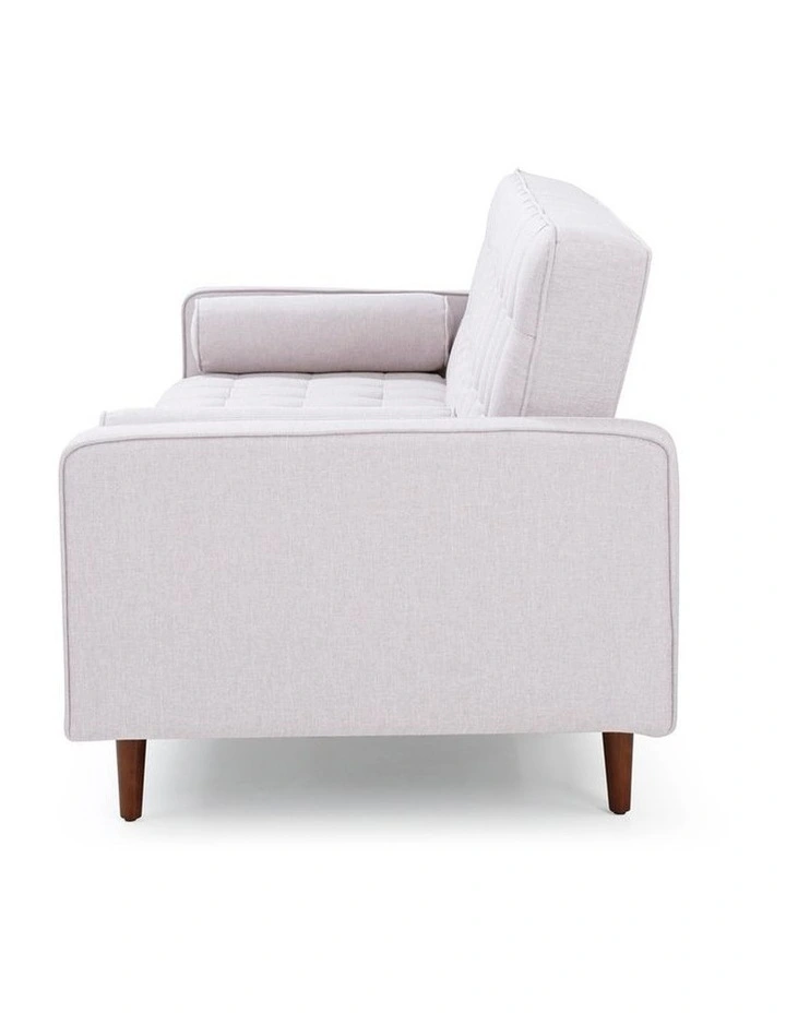 3 Seater Tufted Fabric Sofa Bed in Beige image 4