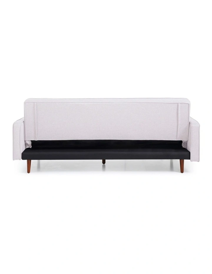 3 Seater Tufted Fabric Sofa Bed in Beige image 5