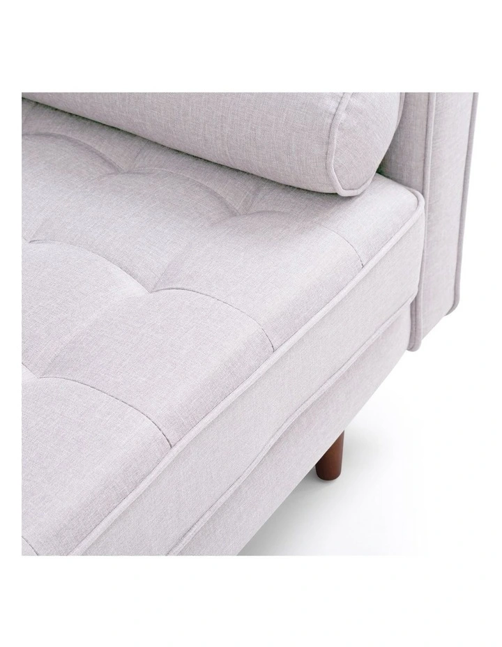 3 Seater Tufted Fabric Sofa Bed in Beige image 6