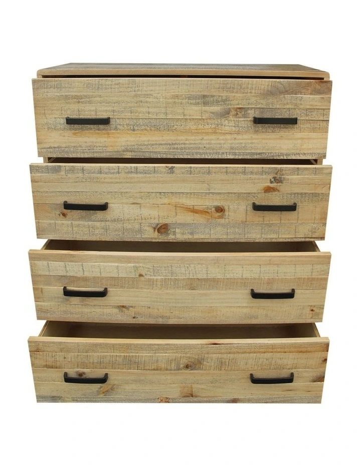 Solid Wooden Tallboy in Light Brown image 3