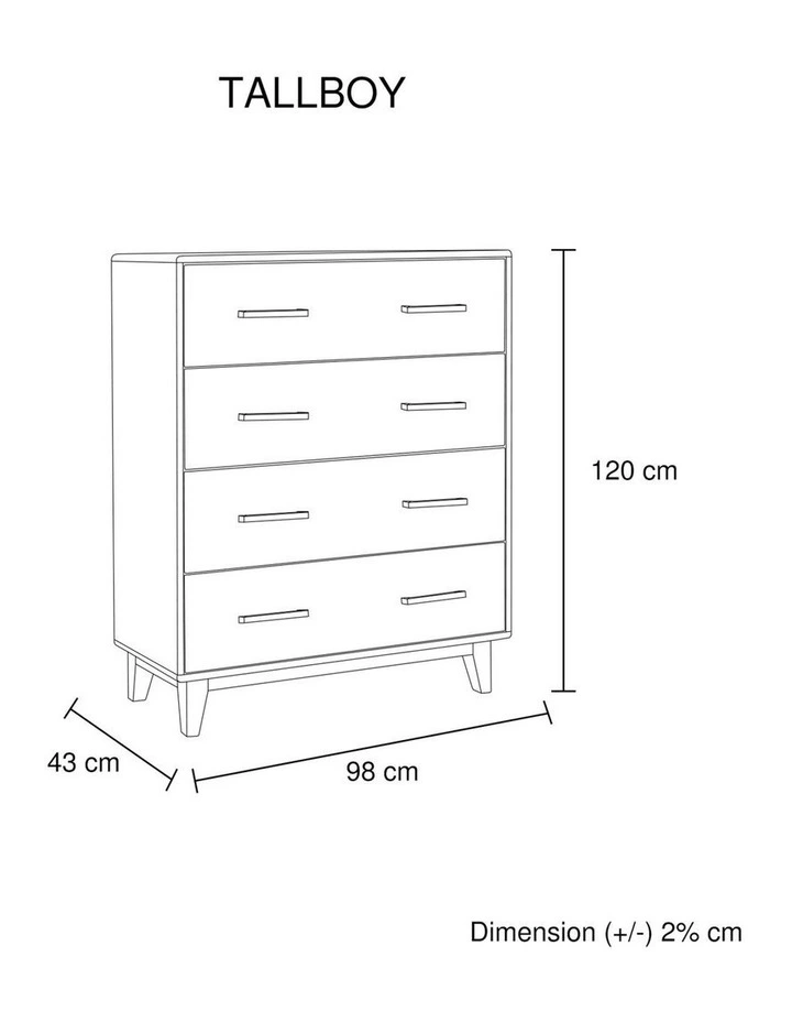 Solid Wooden Tallboy in Light Brown image 6