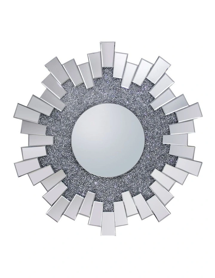 Crystal MDF Wall Mirror in Silver and Grey image 1