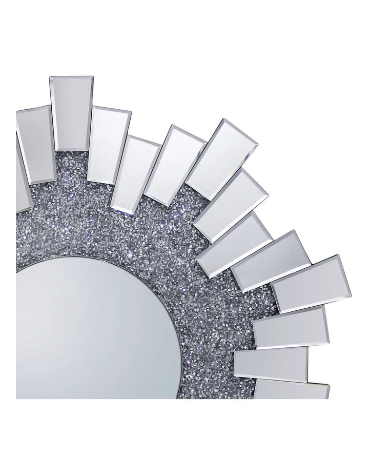 Crystal MDF Wall Mirror in Silver and Grey image 3