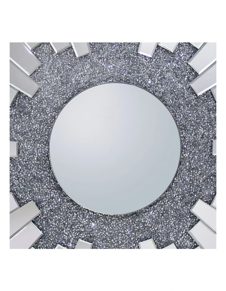 Crystal MDF Wall Mirror in Silver and Grey image 4