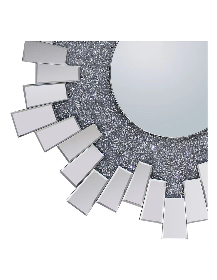 Crystal MDF Wall Mirror in Silver and Grey image 5