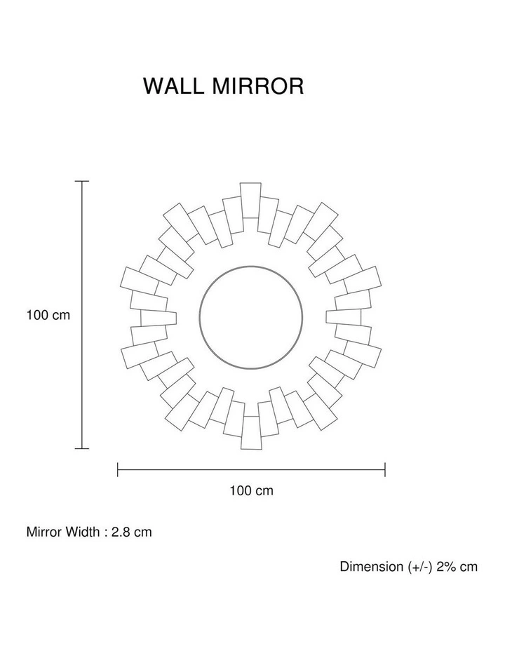 Crystal MDF Wall Mirror in Silver and Grey image 6