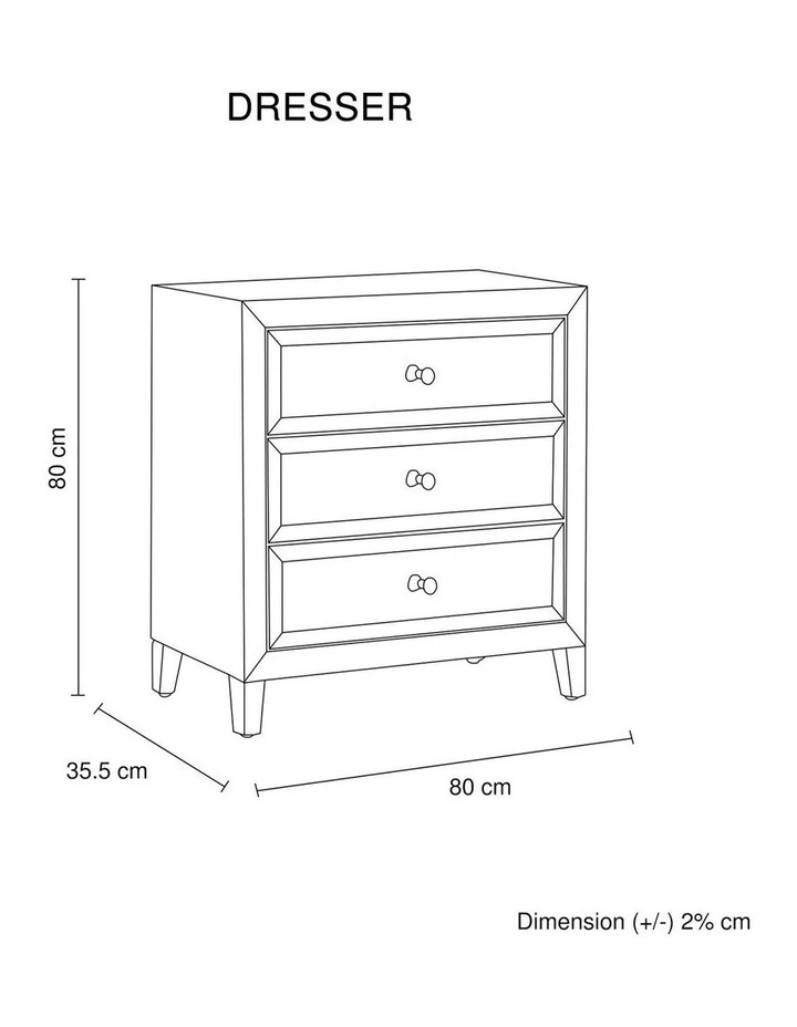 MDF Dresser in Silver Mirror image 6