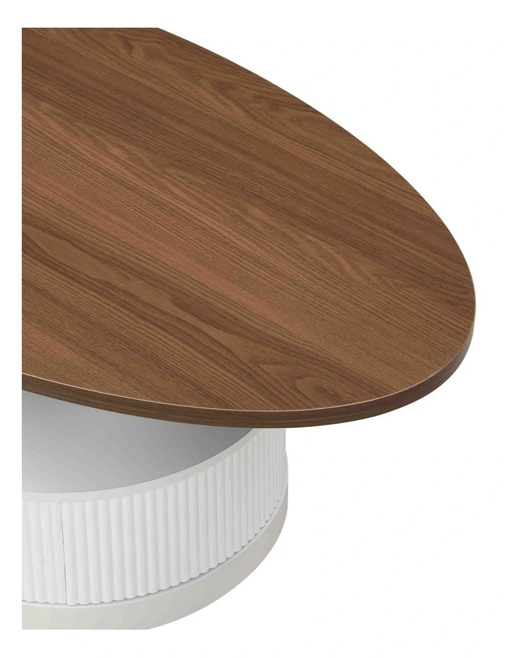 Modern Oval Coffee Table Set of 2 in White image 5