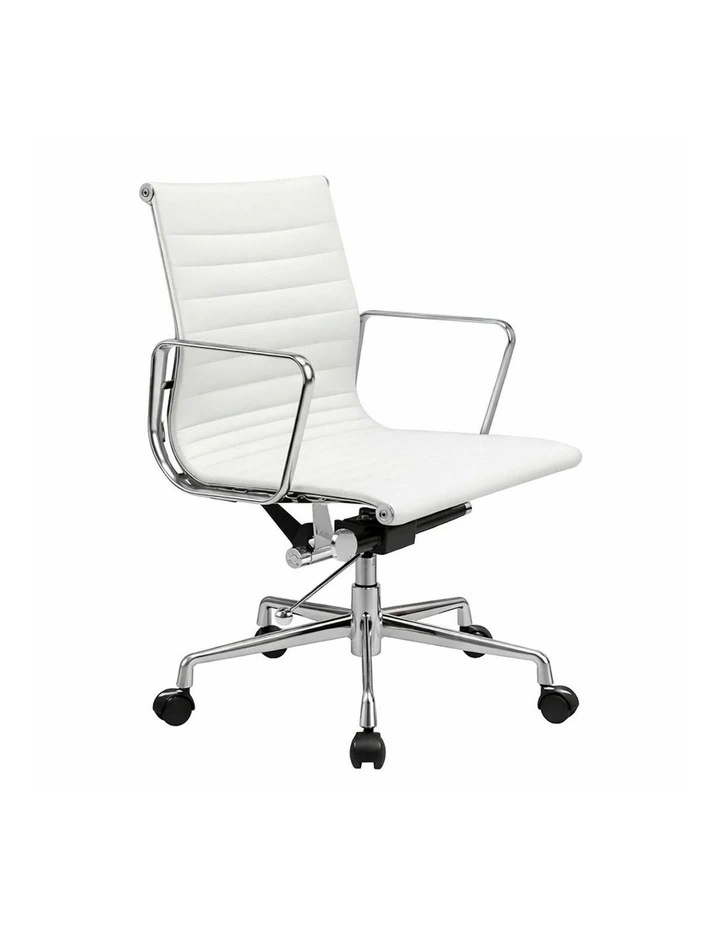 DAKIN Low Back Office Chair - White & Chrome image 1