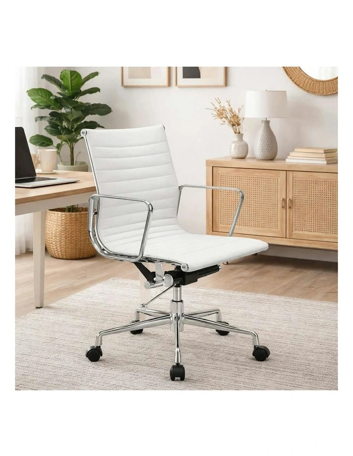 DAKIN Low Back Office Chair - White & Chrome image 2