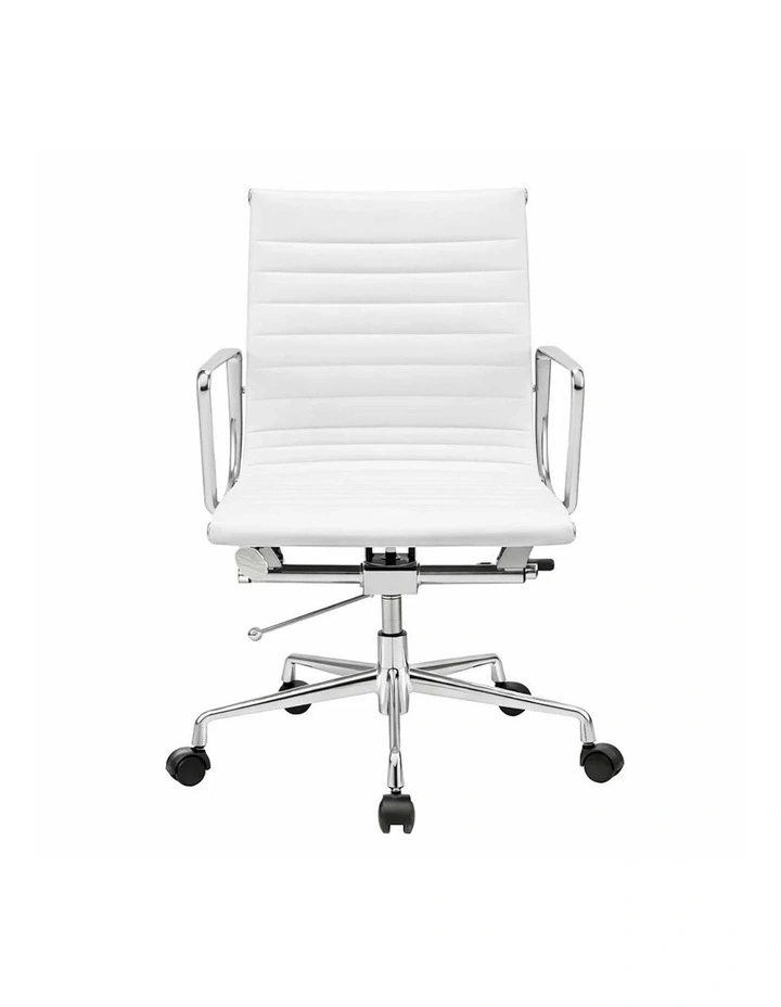 DAKIN Low Back Office Chair - White & Chrome image 3
