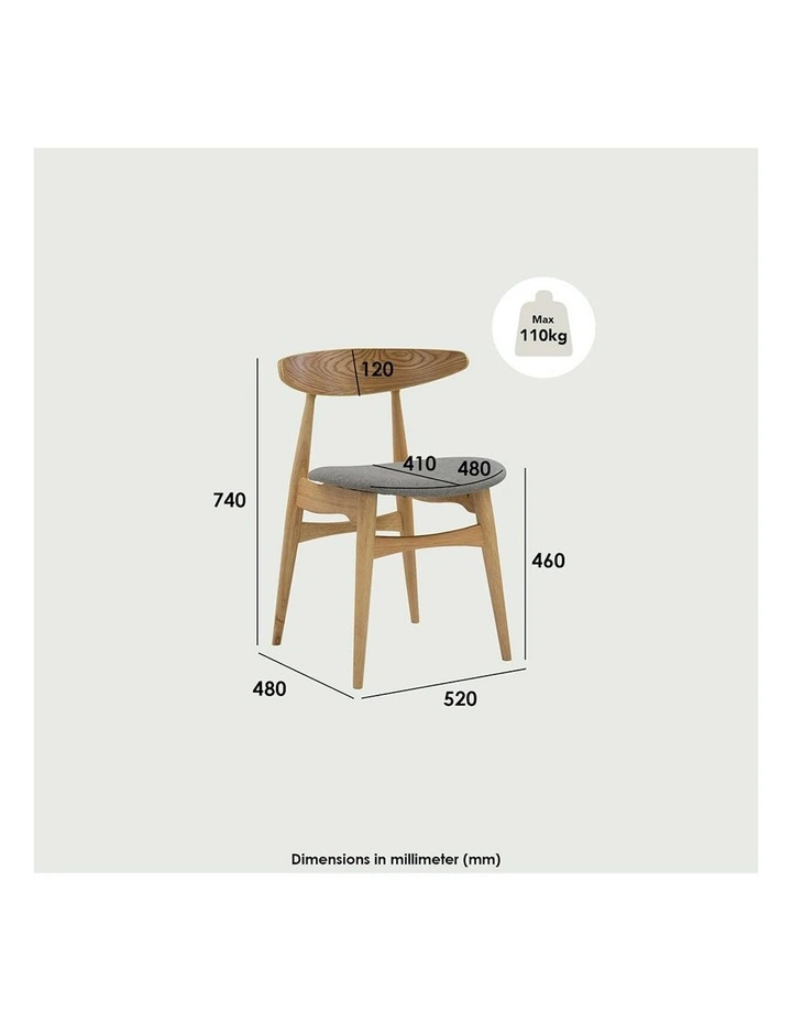 Tricia Dining Chair - Oak & Grey image 6