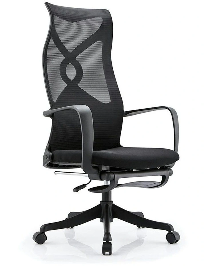 Murry High Back Office Chair with Retractable Footrest - Black image 1