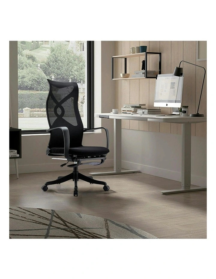 Murry High Back Office Chair with Retractable Footrest - Black image 2