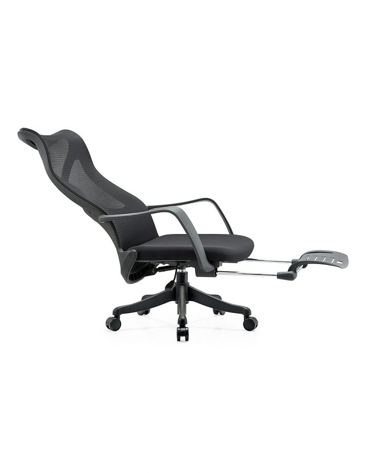 Murry High Back Office Chair with Retractable Footrest - Black image 4