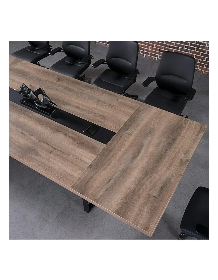 VIDAL Boardroom Table 3.0m x 1.2m - Warm Oak & Black image 4
