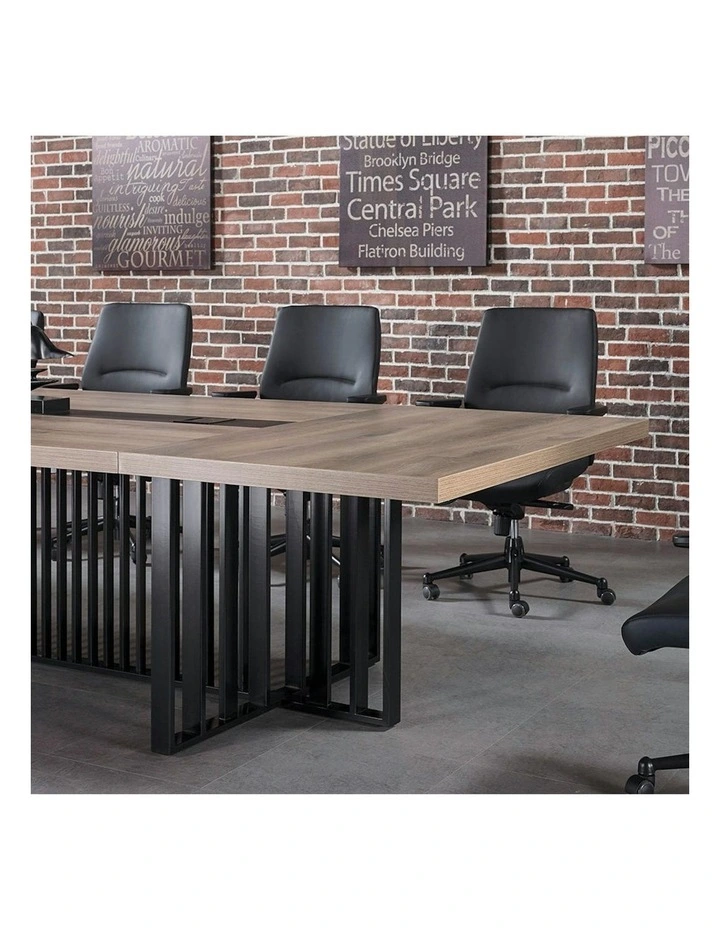 VIDAL Boardroom Table 3.0m x 1.2m - Warm Oak & Black image 5