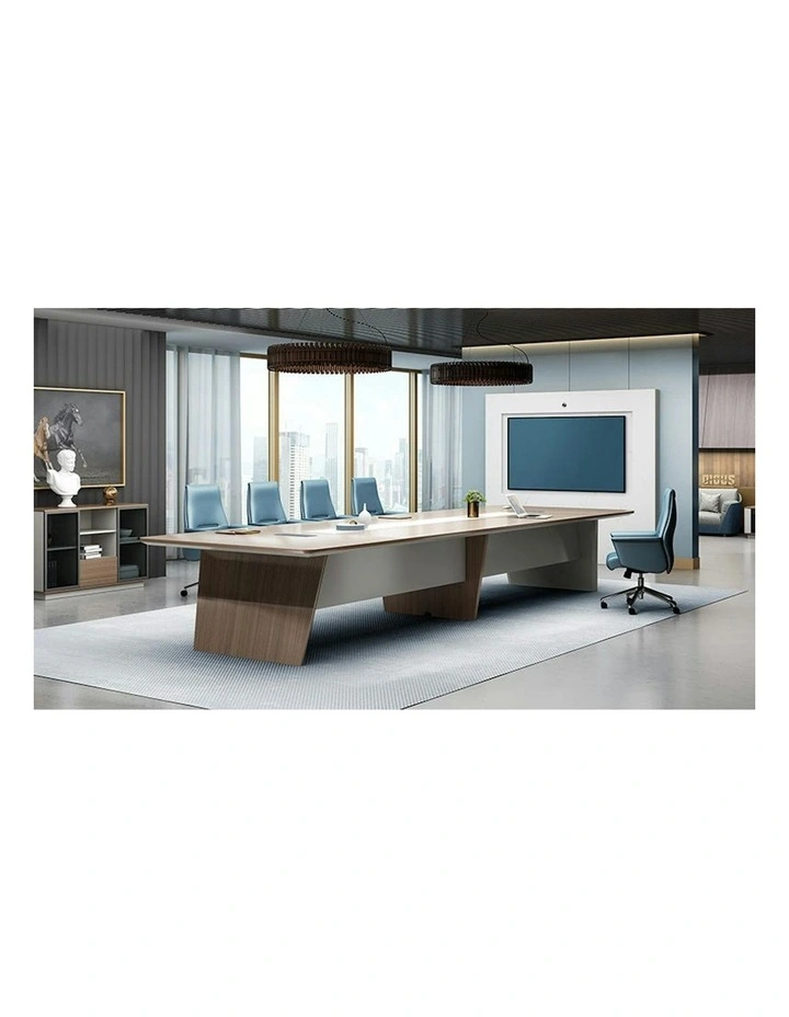 ANDERS Boardroom Table 320cm - Hazelnut & Beige image 2