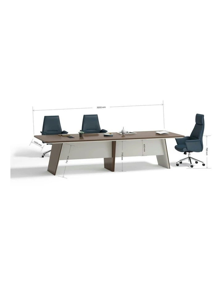 ANDERS Boardroom Table 320cm - Hazelnut & Beige image 4