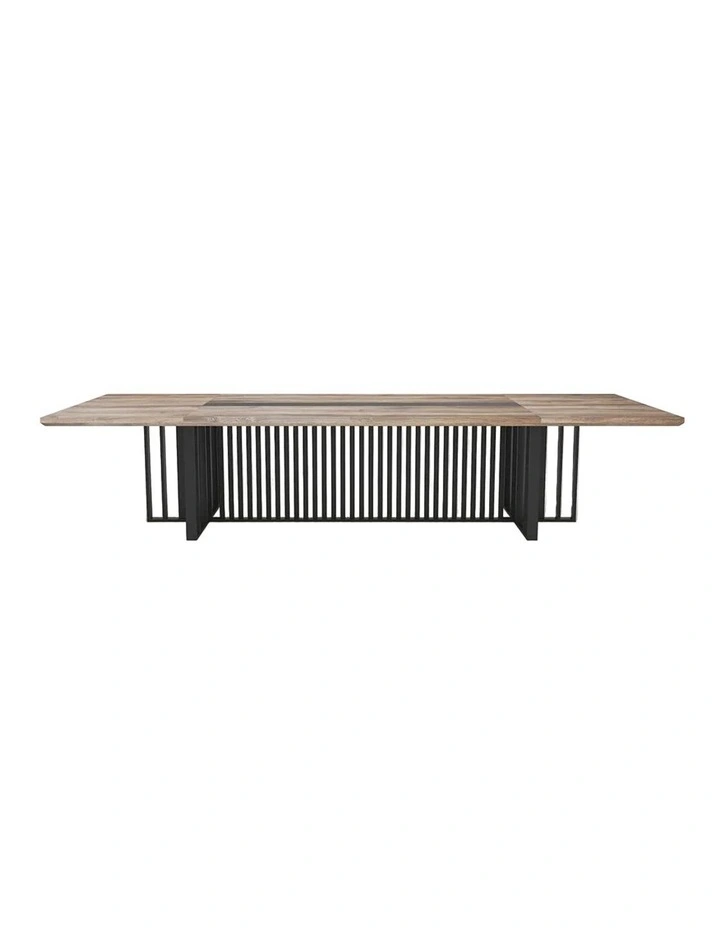 VIDAL Boardroom Table 2.4m x 1.2m - Warm Oak & Black image 1
