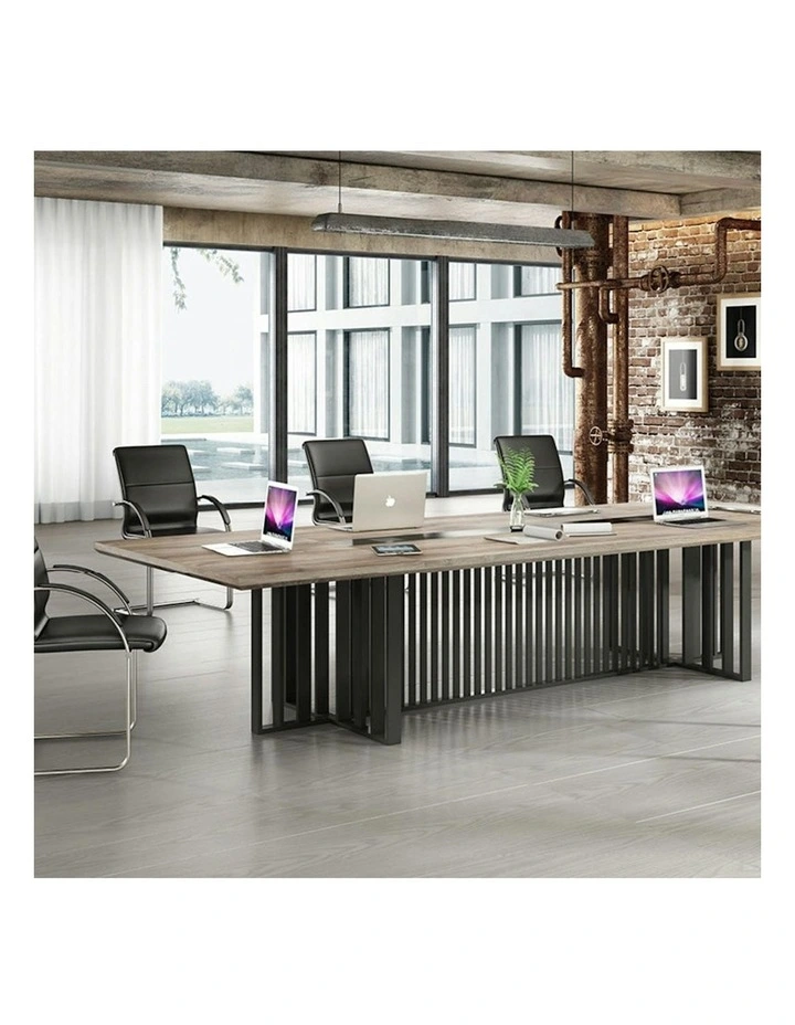 VIDAL Boardroom Table 2.4m x 1.2m - Warm Oak & Black image 3