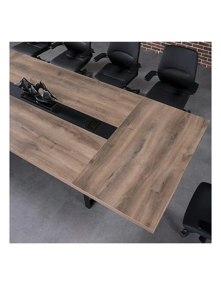 VIDAL Boardroom Table 2.4m x 1.2m - Warm Oak & Black image 5