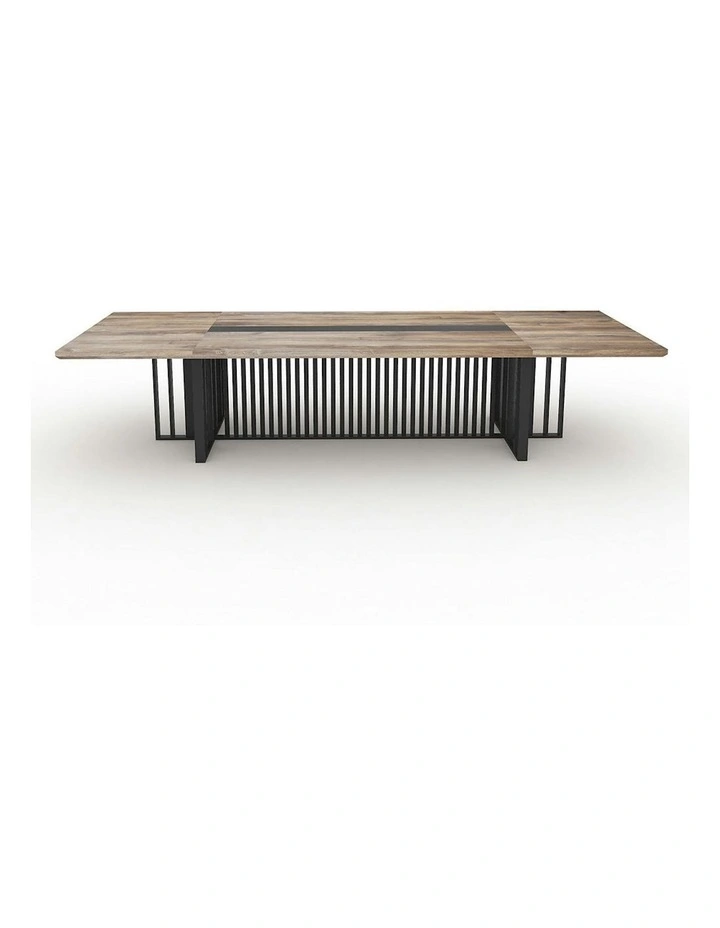 VIDAL Boardroom Table 2.4m x 1.2m - Warm Oak & Black image 7