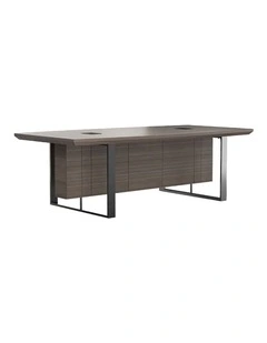 INIGO Boardroom Meeting Table 2.4M - Hazelnut & Black