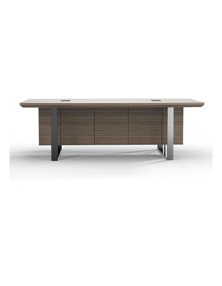 INIGO Boardroom Meeting Table 2.4M - Hazelnut & Black image 4