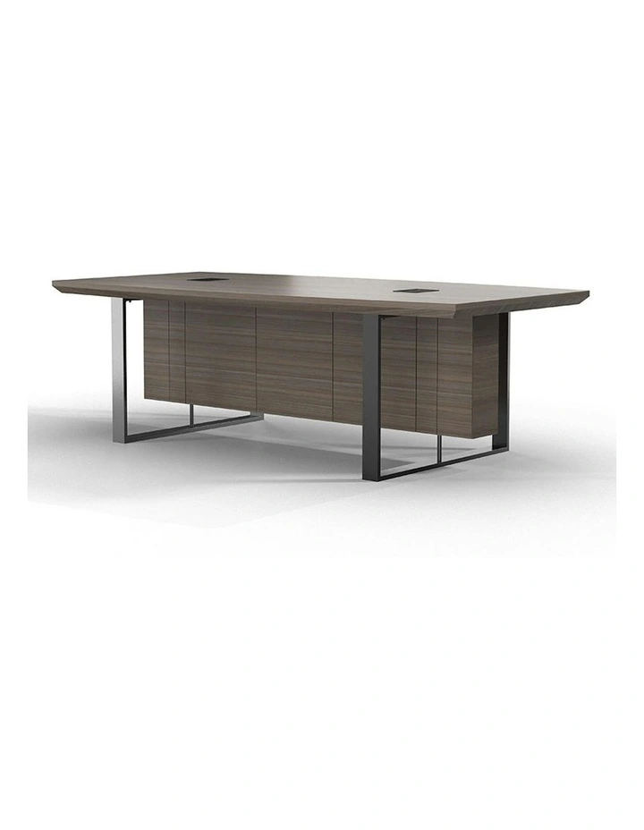 INIGO Boardroom Meeting Table 2.4M - Hazelnut & Black image 5
