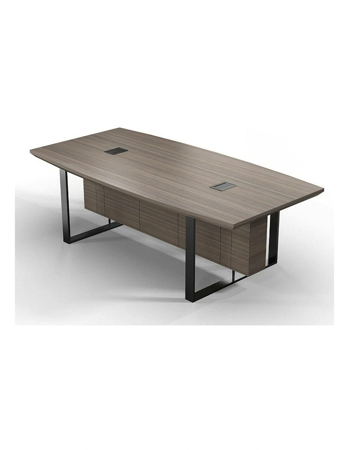 INIGO Boardroom Meeting Table 2.4M - Hazelnut & Black image 6