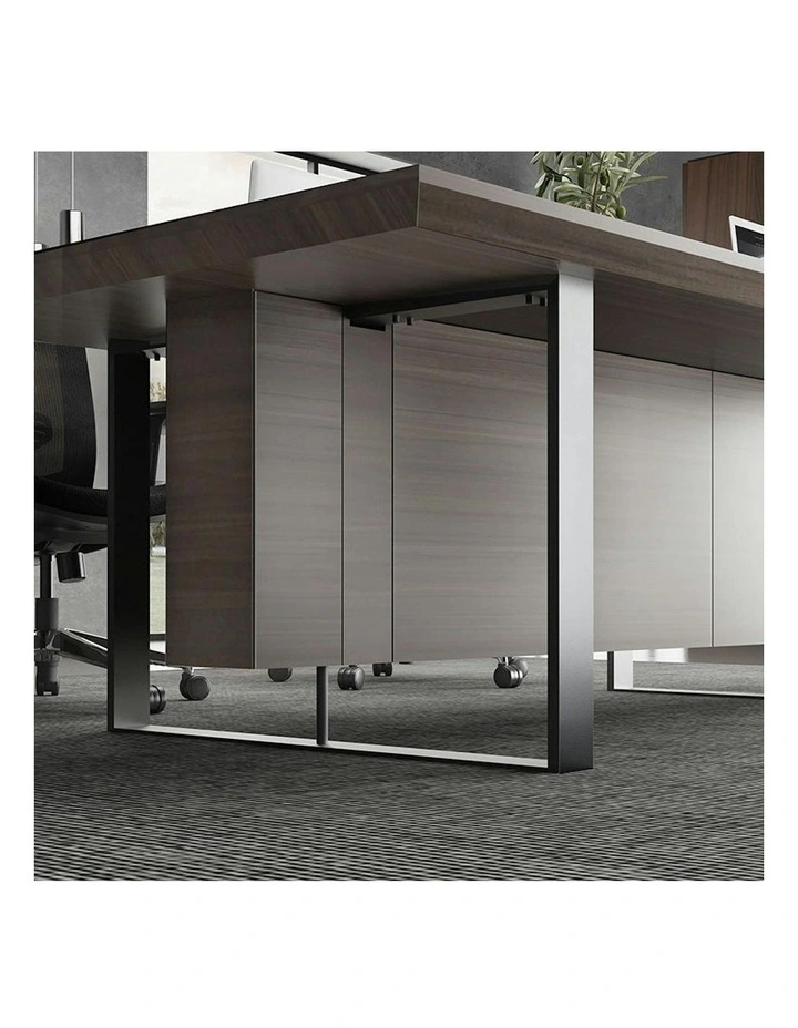 INIGO Boardroom Meeting Table 2.4M - Hazelnut & Black image 7