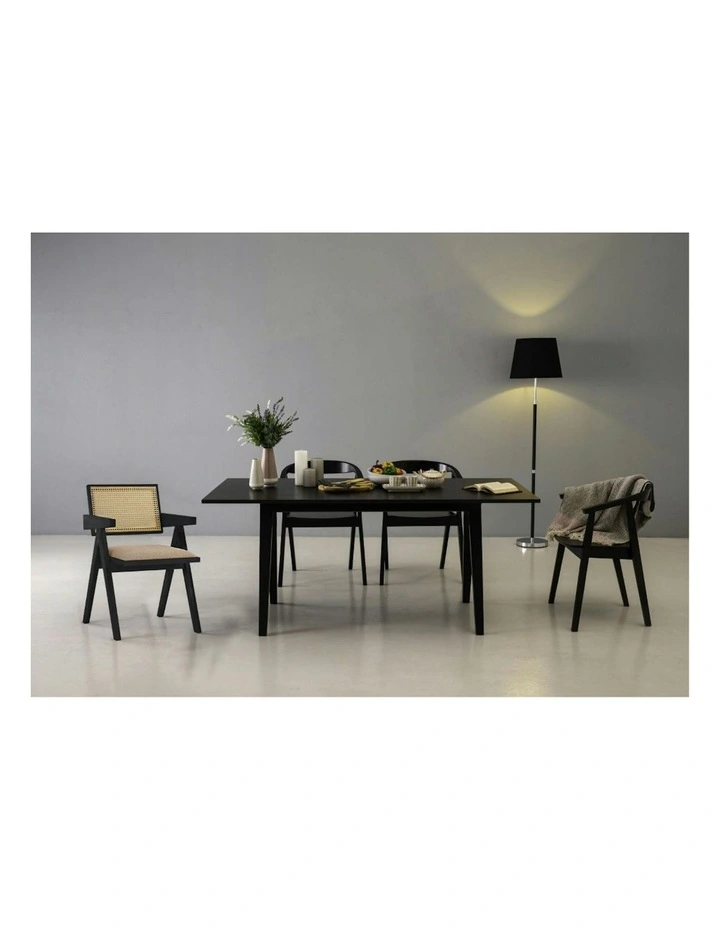 KAIRI Dining Chair - Black & Rattan image 6