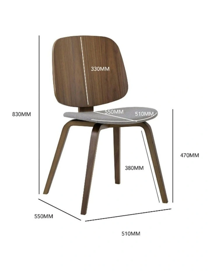 AVARIE Dining Chair - Grey & Walnut image 7