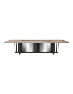 VIDAL Boardroom Table 3.6m x 1.2m - Warm Oak & Black