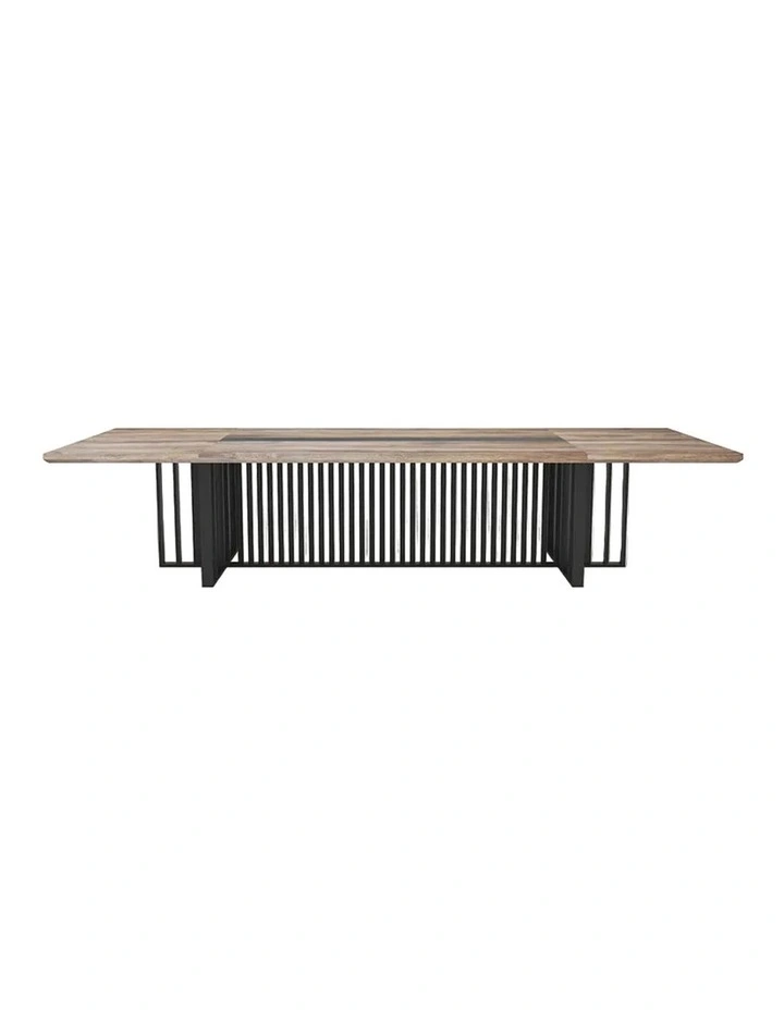 VIDAL Boardroom Table 3.6m x 1.2m - Warm Oak & Black image 1